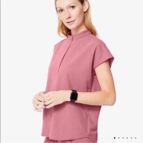 NEW Figs SET Zamora jogger scrub pants & Rafaella sleeveless top dusty rose L - Picture 2 of 4